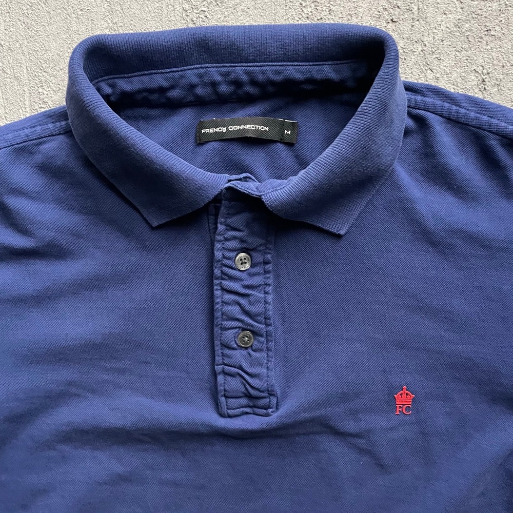 French Connection Polo Shirt Men Medium Navy Blue
